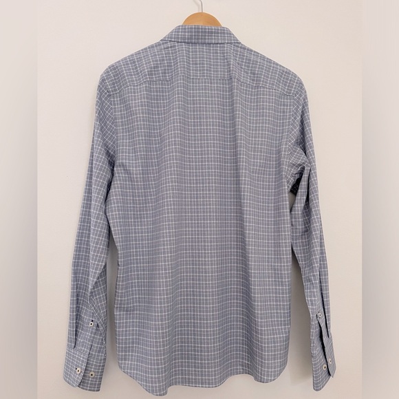 UNTUCKit Shirt Men Medium Erryk-WF Blue, light blue, gray plaid button down - Picture 5 of 8